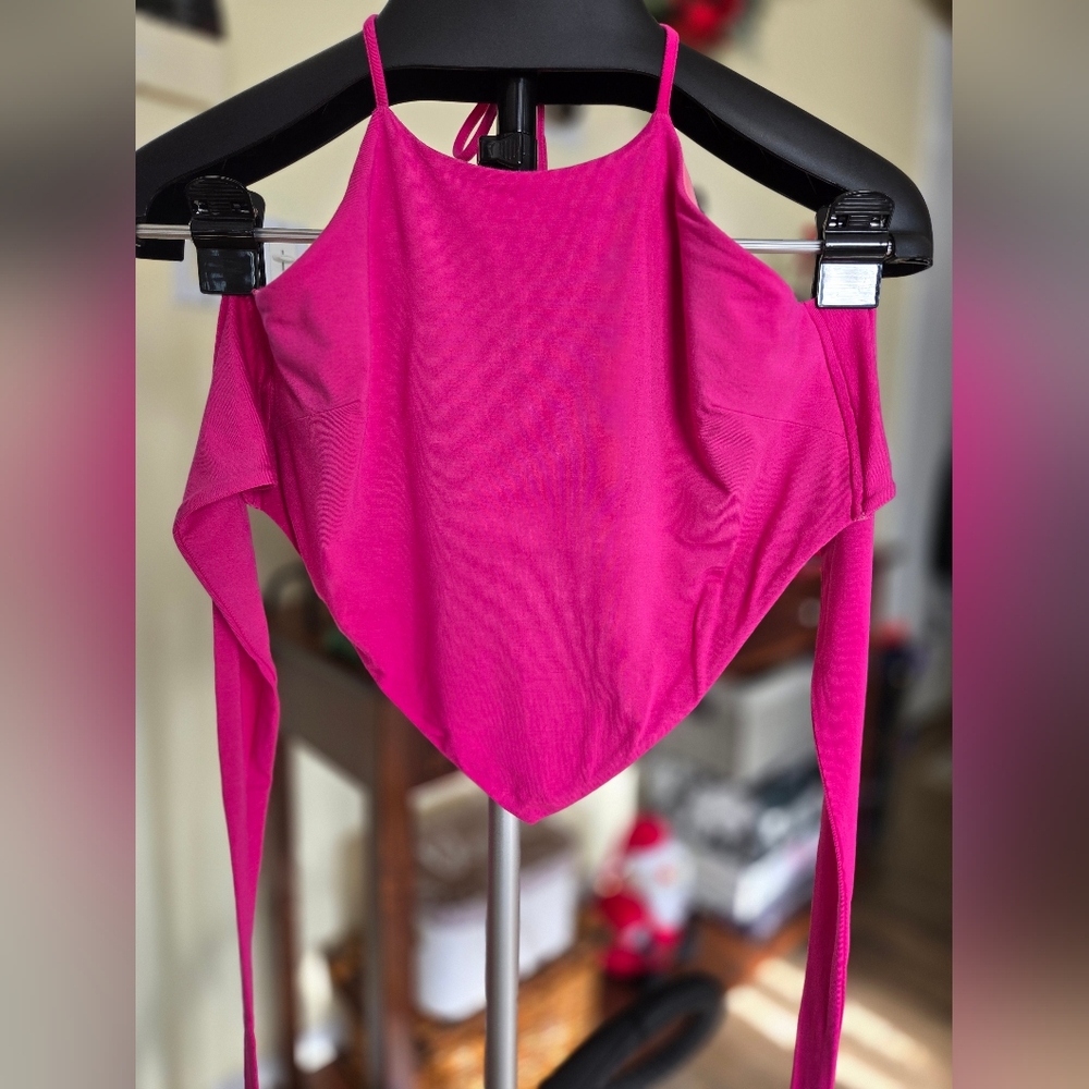 KLASSY NETWORK Brami Bandana  Halter Top, Size Small, Pink